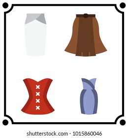 woman clothes set icon vector