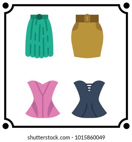 woman clothes set icon vector
