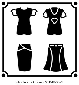 woman clothes set icon vector