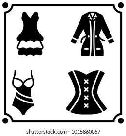 woman clothes set icon vector