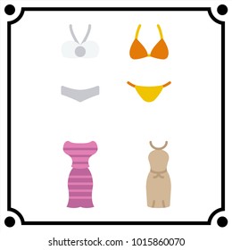 woman clothes set icon vector