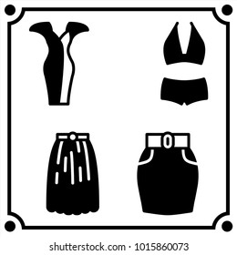 woman clothes set icon vector
