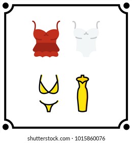 woman clothes set icon vector