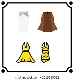 woman clothes set icon vector