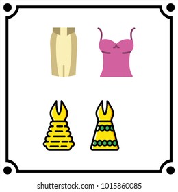 woman clothes set icon vector
