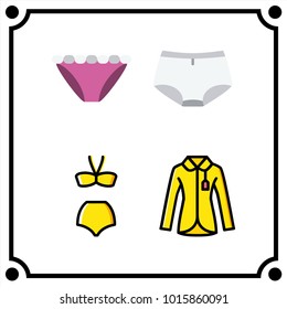woman clothes set icon vector