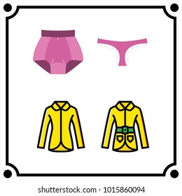 woman clothes set icon vector