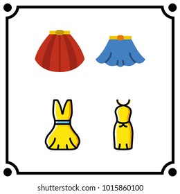 woman clothes set icon vector