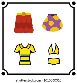 woman clothes set icon vector