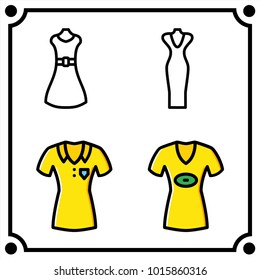 woman clothes set icon vector