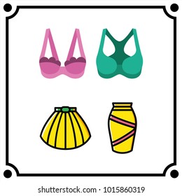 woman clothes set icon vector
