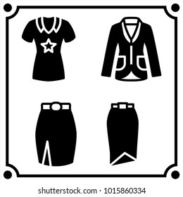 woman clothes set icon vector