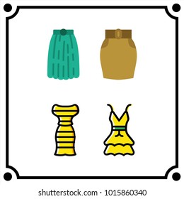 woman clothes set icon vector