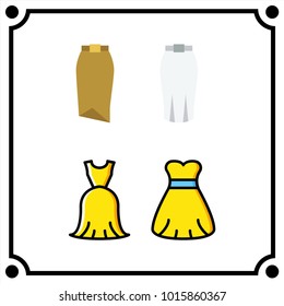woman clothes set icon vector