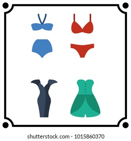 woman clothes set icon vector