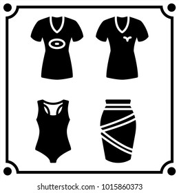 woman clothes set icon vector