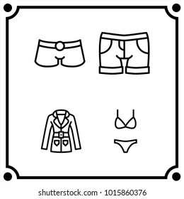 woman clothes set icon vector