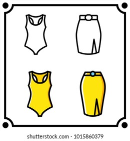 woman clothes set icon vector