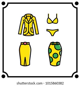 woman clothes set icon vector