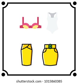 woman clothes set icon vector