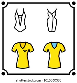 woman clothes set icon vector