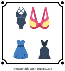 woman clothes set icon vector