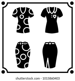 woman clothes set icon vector