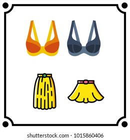 woman clothes set icon vector
