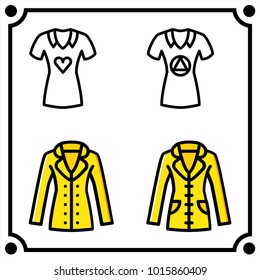 woman clothes set icon vector