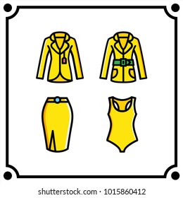 woman clothes set icon vector
