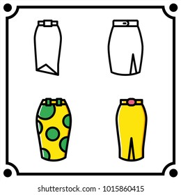 woman clothes set icon vector