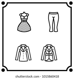 woman clothes set icon vector