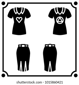 woman clothes set icon vector