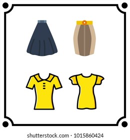 woman clothes set icon vector