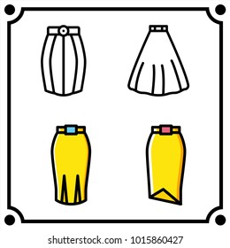 woman clothes set icon vector