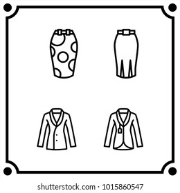 woman clothes set icon vector