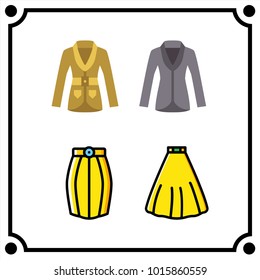 woman clothes set icon vector