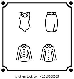 woman clothes set icon vector