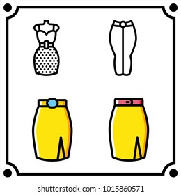woman clothes set icon vector