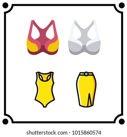 woman clothes set icon vector