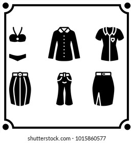 woman clothes set icon vector