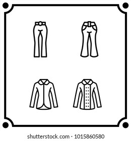 woman clothes set icon vector