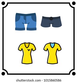 woman clothes set icon vector