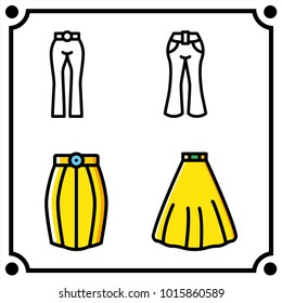 woman clothes set icon vector