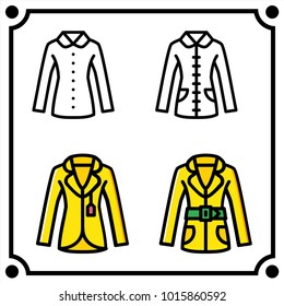woman clothes set icon vector