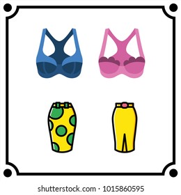 woman clothes set icon vector