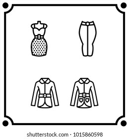 woman clothes set icon vector