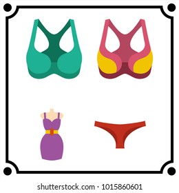 woman clothes set icon vector