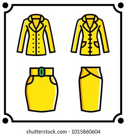 woman clothes set icon vector