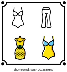 woman clothes set icon vector